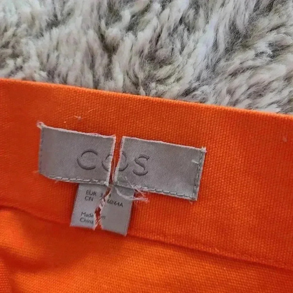COS orange mini skirt with pockets - Picture 6 of 11